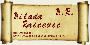 Milada Raičević vizit kartica